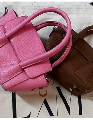 pink vegan leather bag